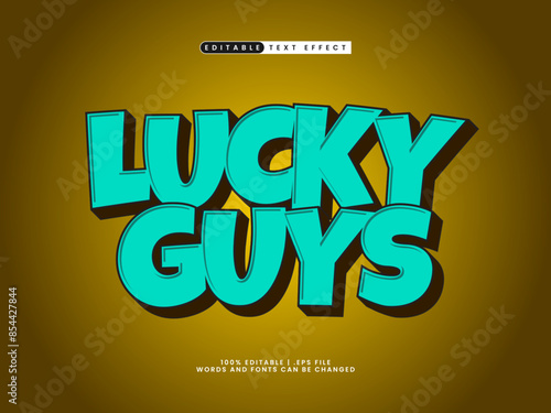 lucky guys editable text effect in simple and happy text effect
