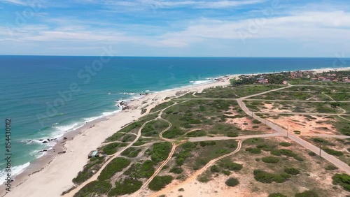 Imagem aérea de drone, Praia do Barro Preto - Aquiraz, Ceará, Brasil. photo