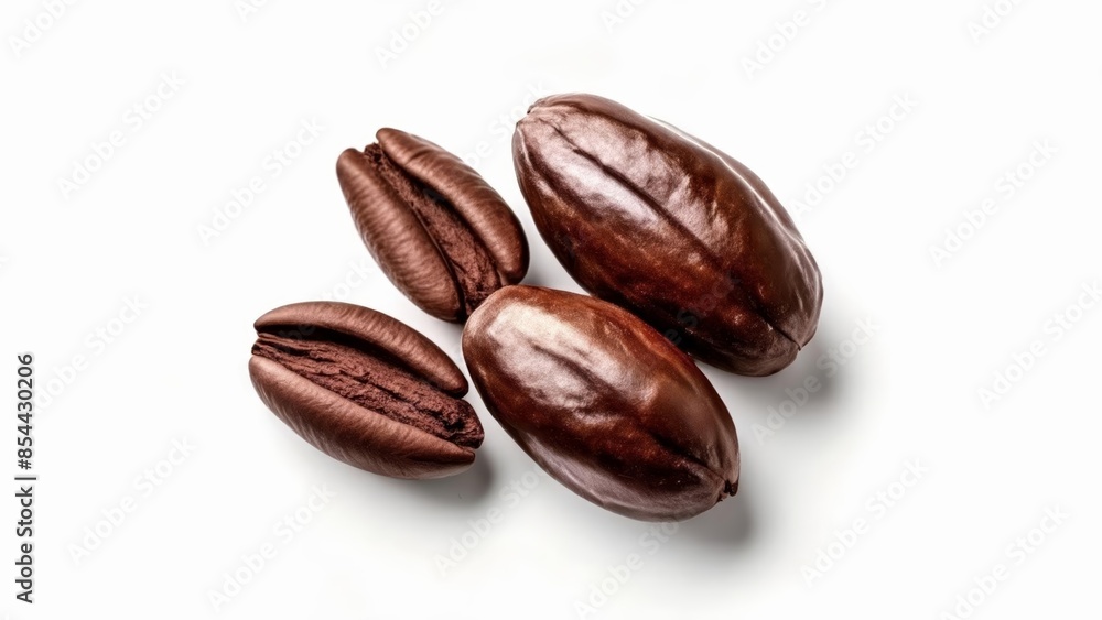 Five dark roasted coffee beans Five dark roasted coffee beans