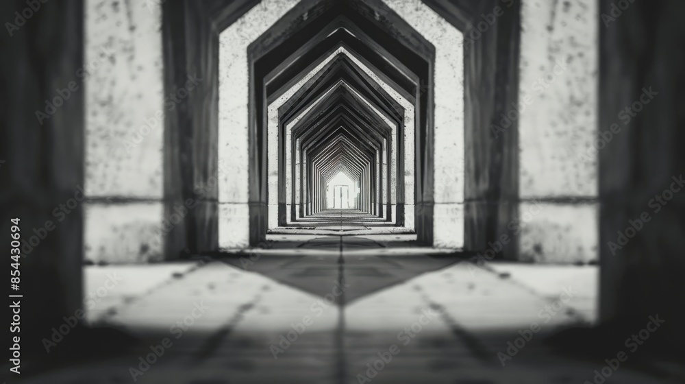 Obraz premium Serene Symmetry in Scandinavian Monochrome - Macro Textures with Tilt-Shift Soft Focus