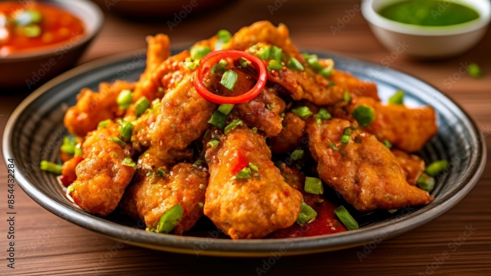 Deliciously spiced chicken drumsticks ready to be savored Deliciously spiced chicken drumsticks ready to be savored