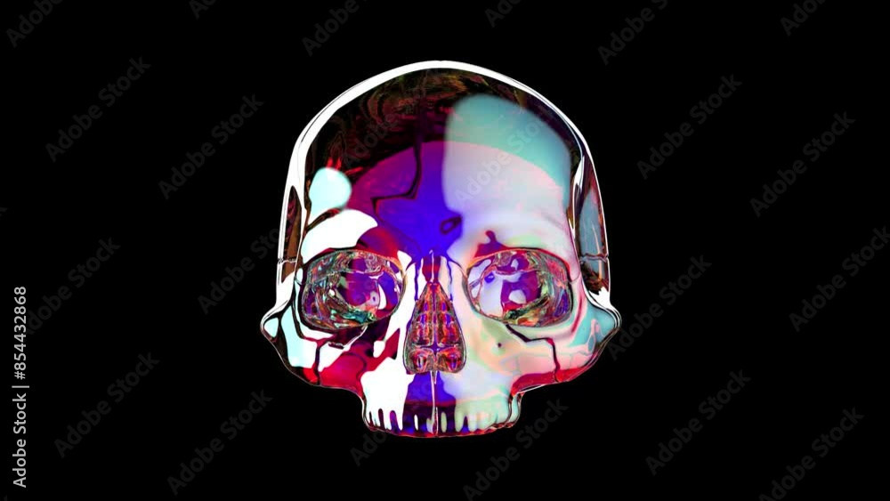 skull glass with abstract colors skull glass with abstract colors
