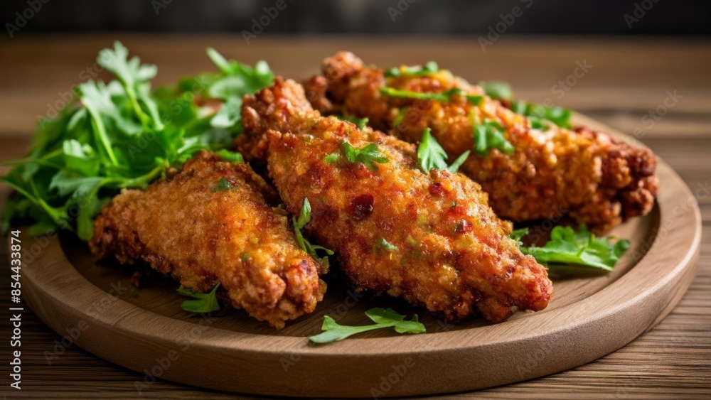Deliciously crispy chicken wings ready to be savored Deliciously crispy chicken wings ready to be savored