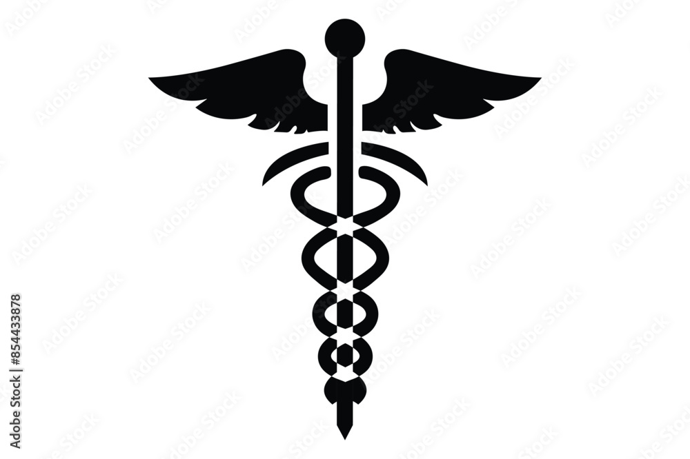 Medical sign snake Icon silhouette vector isolated on a white background Medical sign snake Icon silhouette vector isolated on a white background