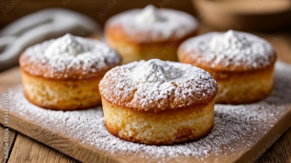 Deliciously dusted pastries ready to be savored Deliciously dusted pastries ready to be savored