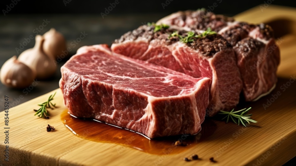Deliciously cooked steak ready to be savored Deliciously cooked steak ready to be savored