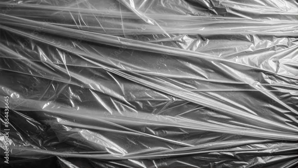full covered Wrinkled plastic wrap texture on a black background full covered Wrinkled plastic wrap texture on a black background