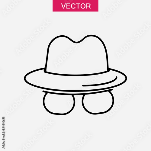 Spy icon vector, Spyware symbol linear illustration on white background..eps