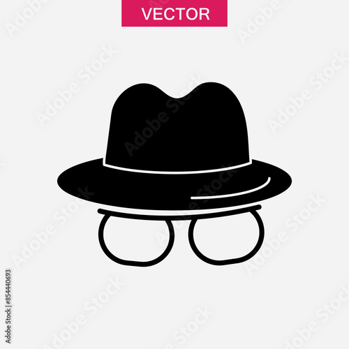 Spy icon vector, Spyware symbol flat black trendy style illustration on white background..eps