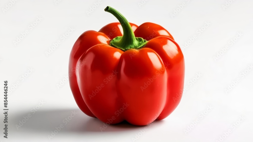 Vibrant Red Bell Pepper on White Vibrant Red Bell Pepper on White