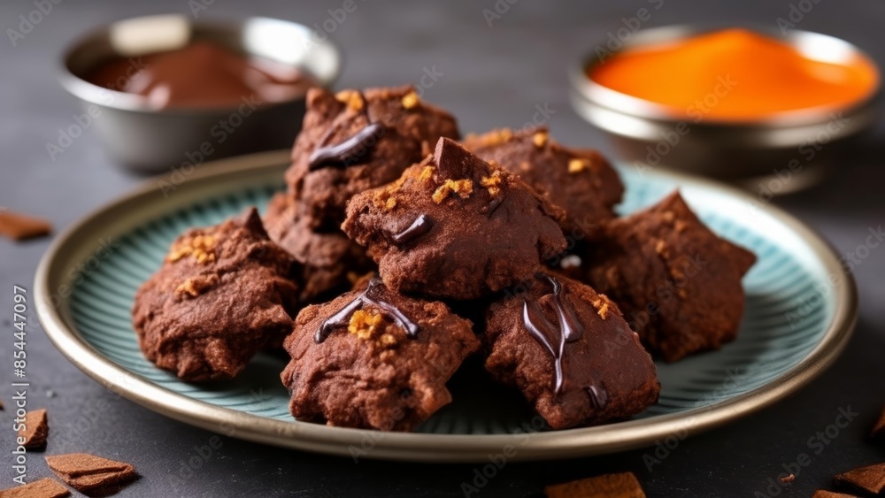 Deliciously decadent chocolate truffles ready to be savored Deliciously decadent chocolate truffles ready to be savored