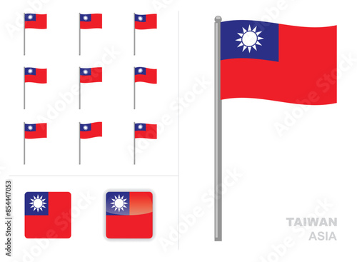 Free Download Taiwan Flag Country Waving Animation App Icon Vector - GFXLoad