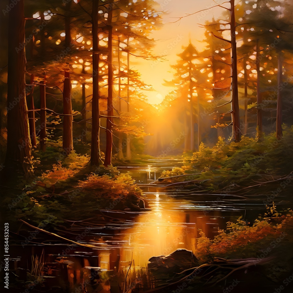 Fototapeta premium stream in the forest