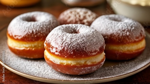  Deliciously dusted donuts ready to be savored
