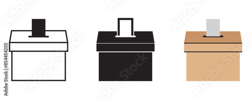 Vote ballot box for voting flat vector icon for apps and websites