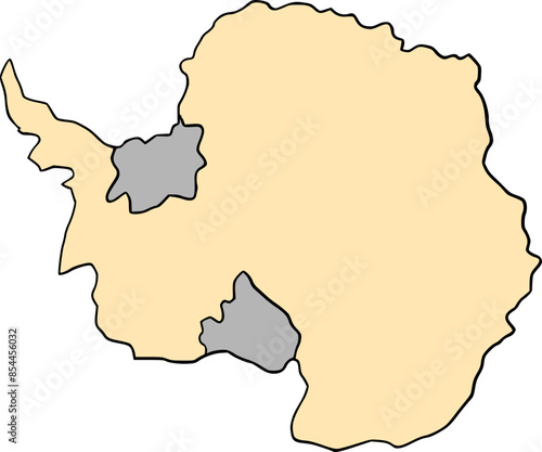 Map of Continent Antartica