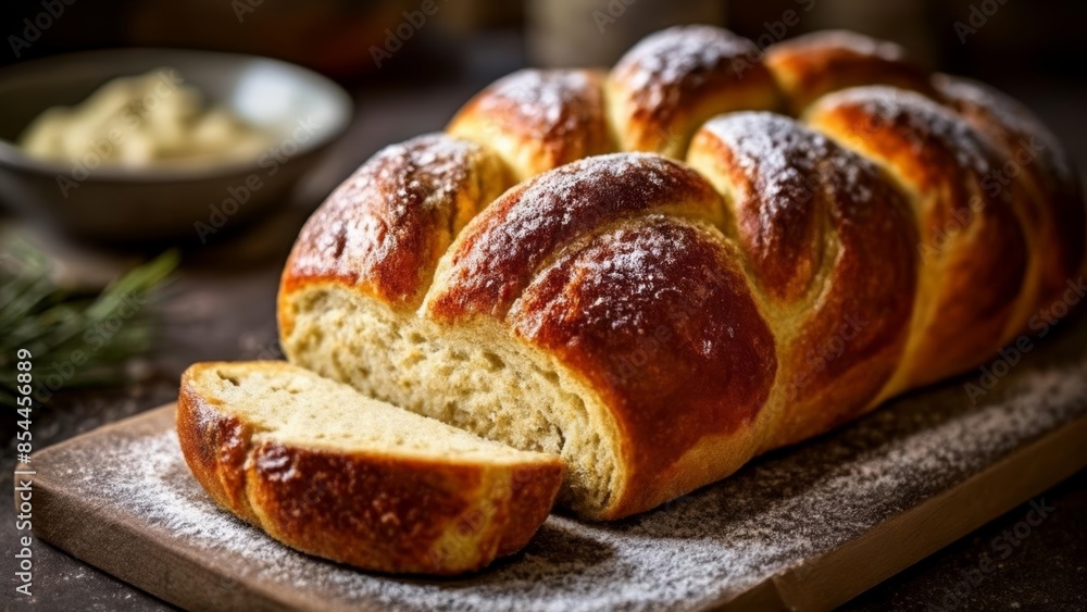 Deliciously baked bread ready to be savored Deliciously baked bread ready to be savored