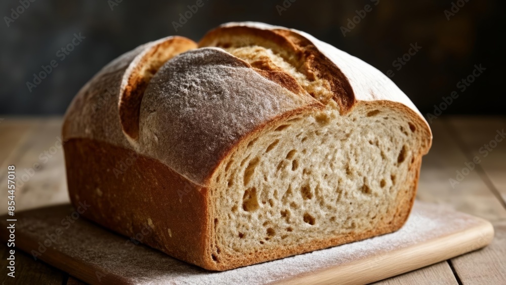 Freshly baked bread ready to be savored Freshly baked bread ready to be savored