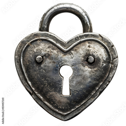 Gray heart shape lock photo