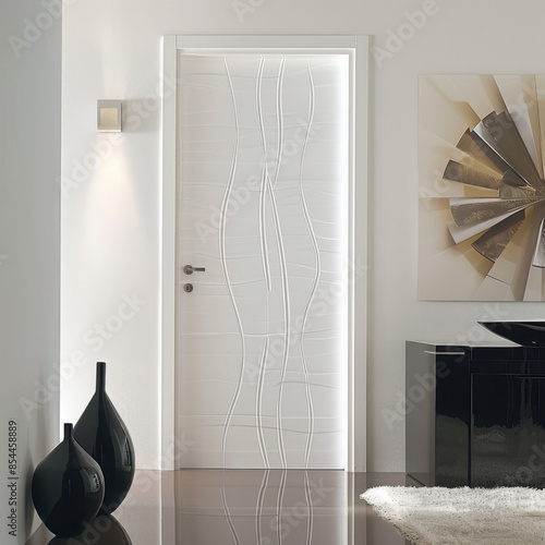 Modern white wood interior doors design photo