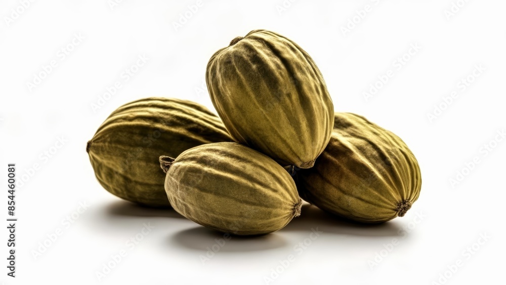 Five fresh unpeeled almonds in a pile Five fresh unpeeled almonds in a pile