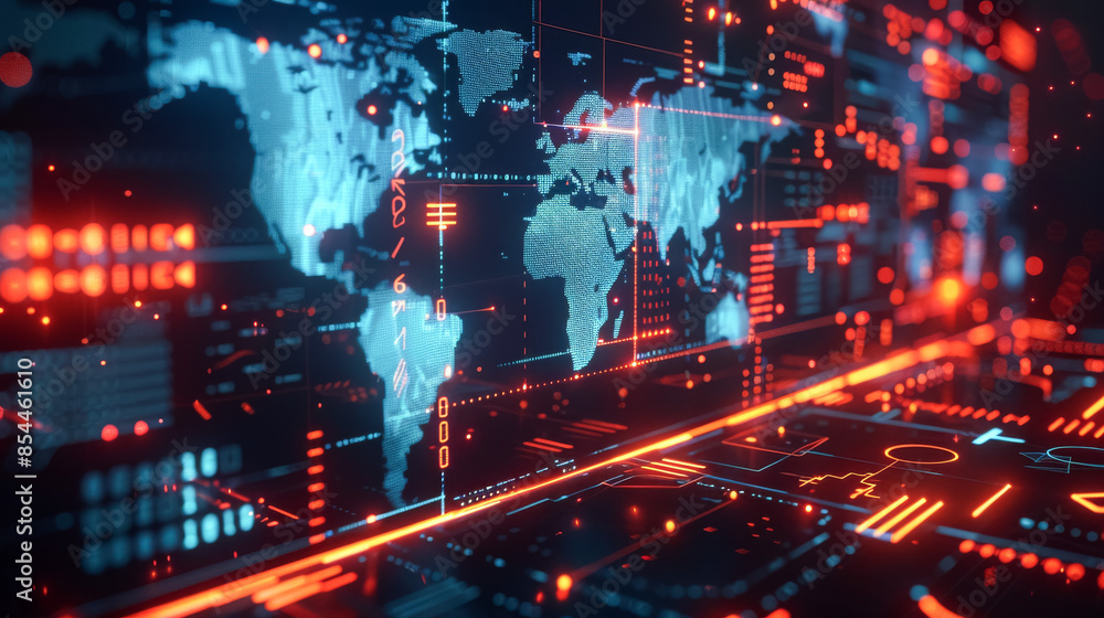 Obraz premium ネットワークでつながっている世界