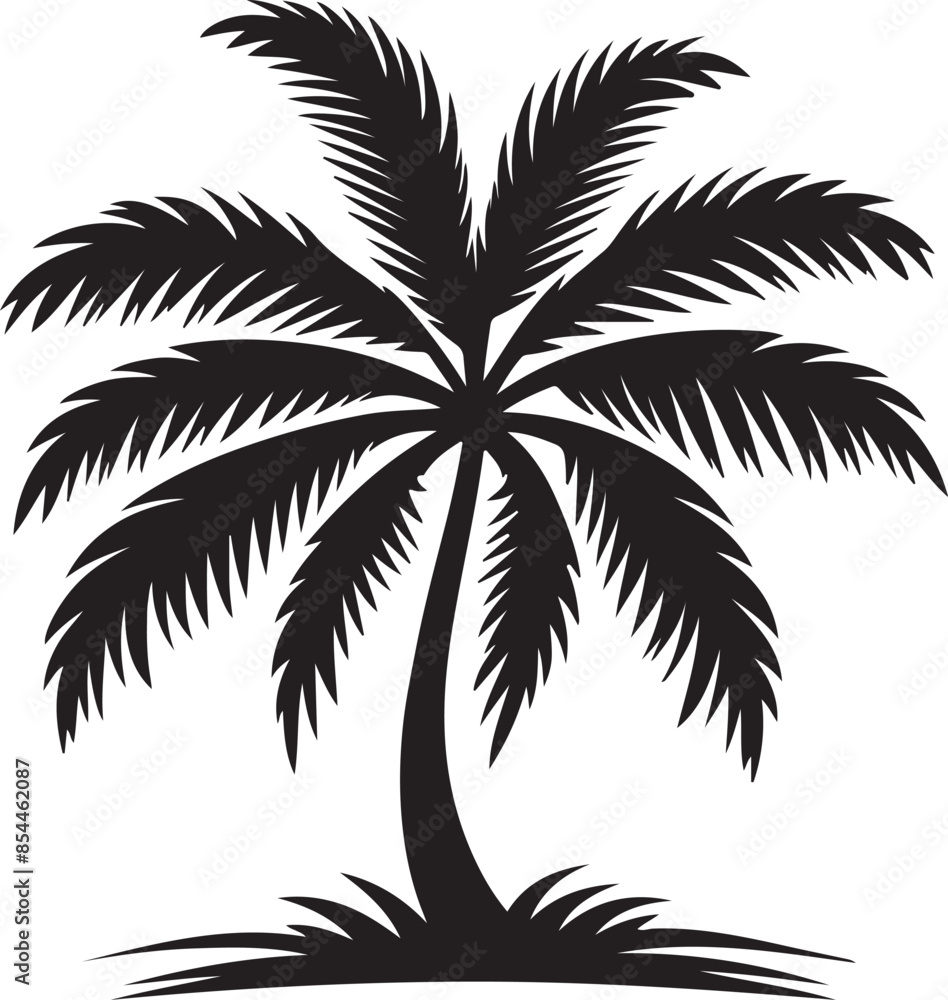 Palm Tree Silhouette Vector Illustration. Palm Tree Silhouette Vector Illustration.
