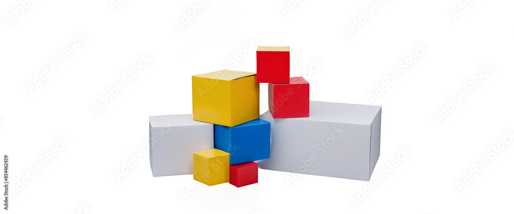 Obraz premium Conceptual `A single cardboard box wrapped in plain