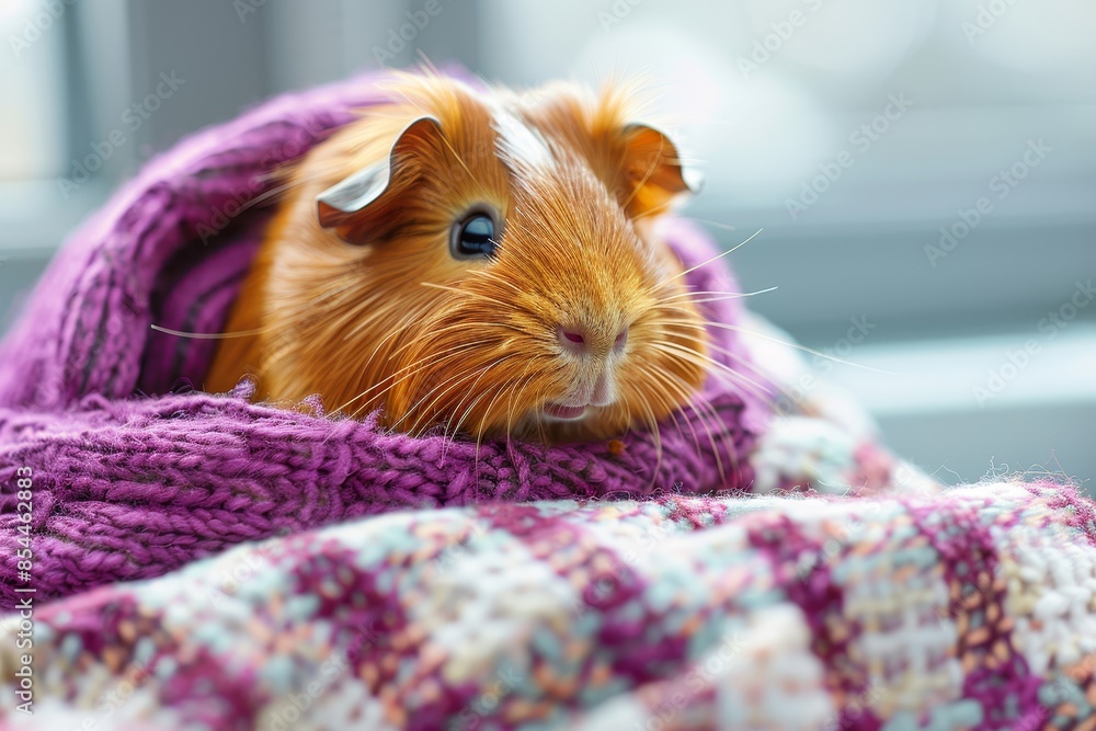 Veterinary examination of guinea pig with stethoscope and medical tools for pet care Veterinary examination of guinea pig with stethoscope and medical tools for pet care