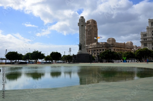 Santa Cruz de Tenerife, Spain 03.21.2018: Monument to the Fallen in Santa Cruz de Tenerife, vertical. Memorial to the victors in Spanish Civil War in the Plaza de Espana photo