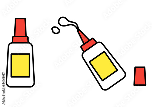  接着剤のイラスト　セット