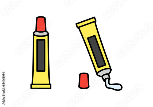  接着剤のイラスト　セット