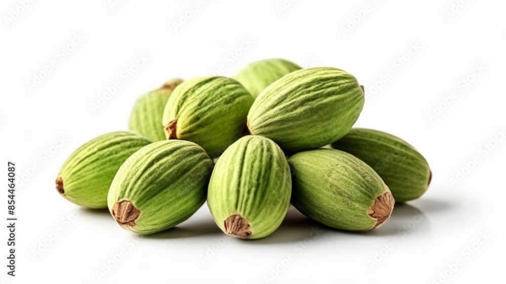 Fresh unripe almonds in a cluster Fresh unripe almonds in a cluster