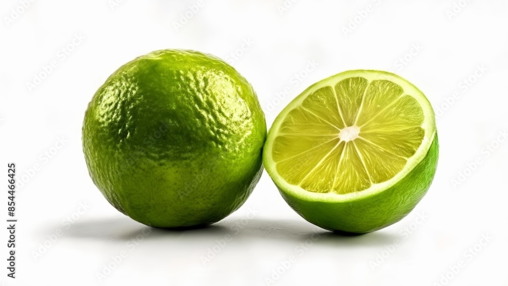 Freshness in a slice A vibrant lime cut in half Freshness in a slice A vibrant lime cut in half