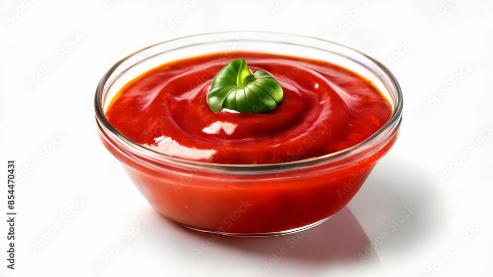 Delicious red sauce with a touch of green garnish Delicious red sauce with a touch of green garnish