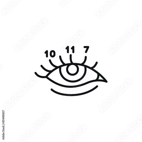 Eyelash Lengths Icon. Simple eyelash lengths icon for social media, app, and web design. Vector illustration.