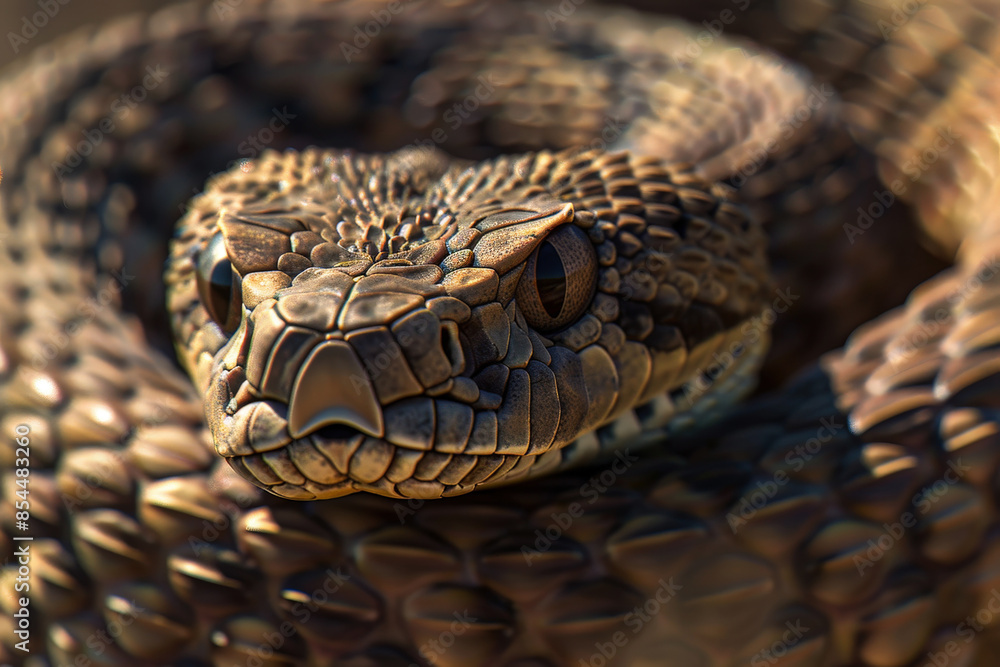 coiled eastern diamondback rattlesnake ready to strike, ai generative coiled eastern diamondback rattlesnake ready to strike, ai generative
