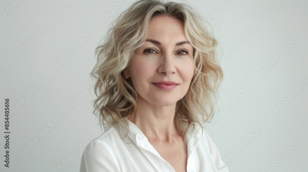 Warm and friendly portrait of a smiling middle-aged woman Warm and friendly portrait of a smiling middle-aged woman