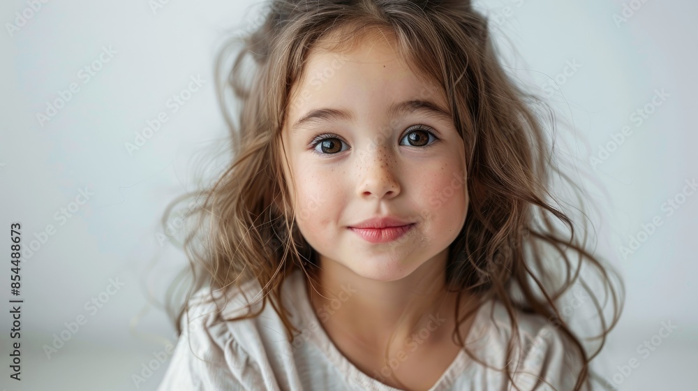 Portrait of adorable girl on a white background Portrait of adorable girl on a white background