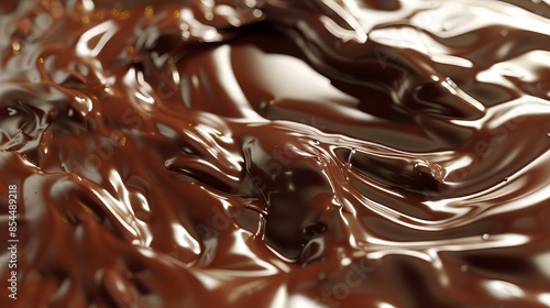 close-up flowing smooth chocolate 