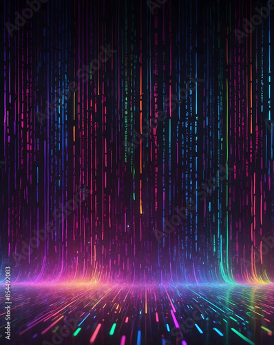 Colorful binary code illustration background