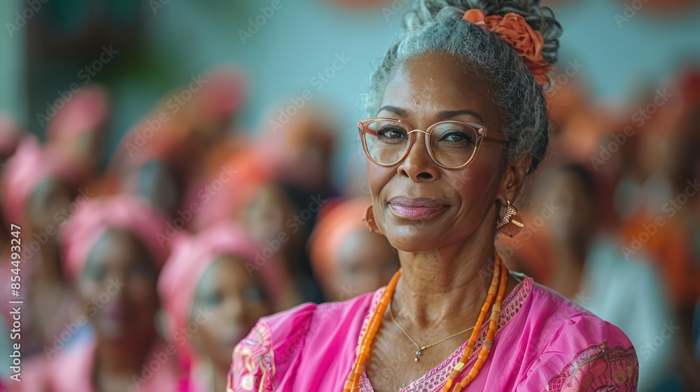 A woman sharing her breast cancer survival story at a community event, surrounded by supporters A woman sharing her breast cancer survival story at a community event, surrounded by supporters