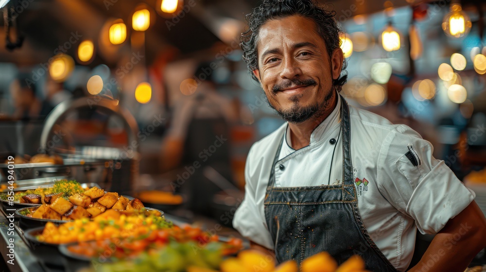 A chef in a bustling kitchen, preparing a meal with precision, representing the hard work of culinary professionals on Labor Day. A chef in a bustling kitchen, preparing a meal with precision, representing the hard work of culinary professionals on Labor Day.