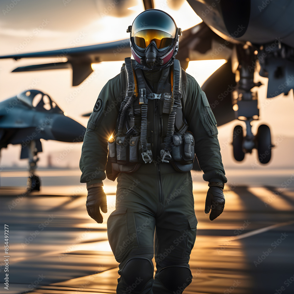 Sunset March: Pilot’s Silhouette Against the Evening Sky Sunset March: Pilot’s Silhouette Against the Evening Sky