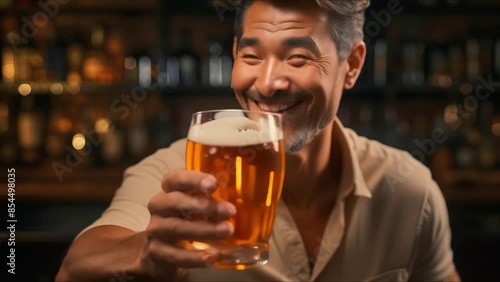 Wallpaper Mural Bartender serving a full glass of beer in a bar. Concept Hospitality, Beer Industry, Bartending Skills, Customer Service, Social Interactions Torontodigital.ca
