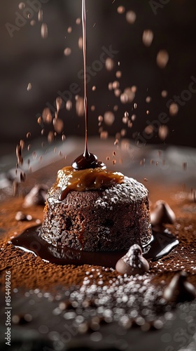Close up of a chocolate lava cake