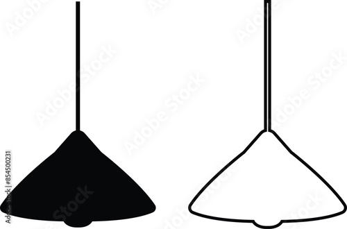 Set of lamps Related black Vector flat and Line Icons. Includes such icons as bulb, Stylish modern room lights floor lamp, lantern, light, chandelier collection isolated on transparent background.