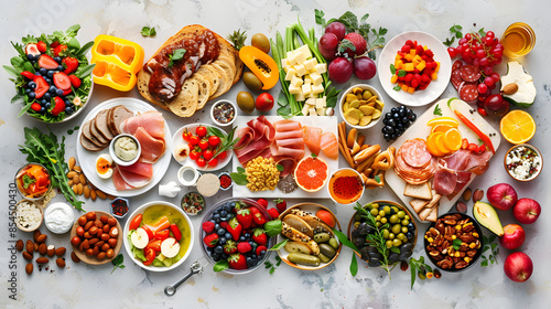 Wallpaper Mural healthy food selection top view Torontodigital.ca