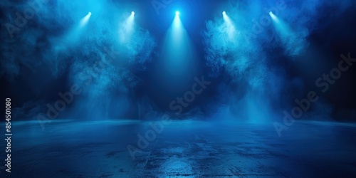 Wallpaper Mural Blue Stage Lights and Fog Torontodigital.ca