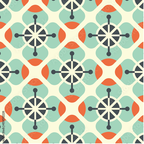 Abstract Geometrical Retro Pattern Wallpaper